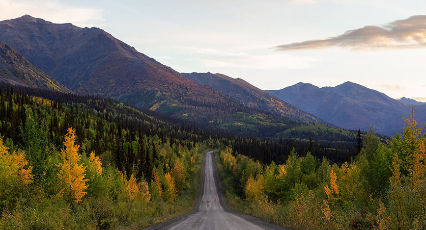 Dempster Highway dans le Yukon au Canada