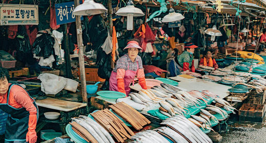 Marché aux poissons Jagalchi, Busan, Corée du Sud