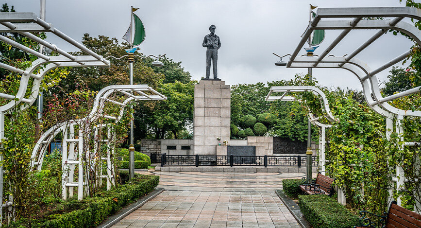 Allée de parc d'Incheon Jayu, Corée du Sud
