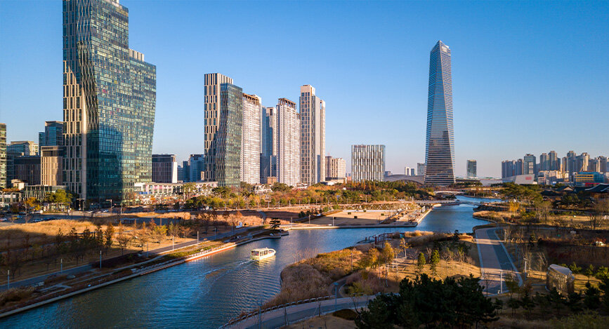 Songdo Central Park. Ville d’Incheon, Corée du Sud