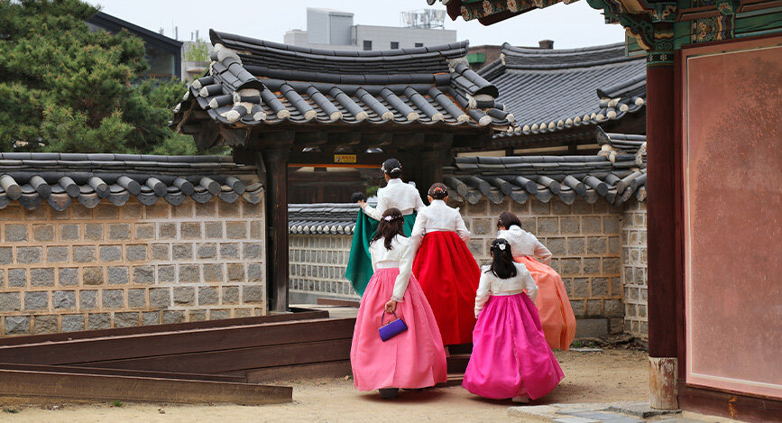 Hanbok costumes touristes à Jeonju, Corée du Sud