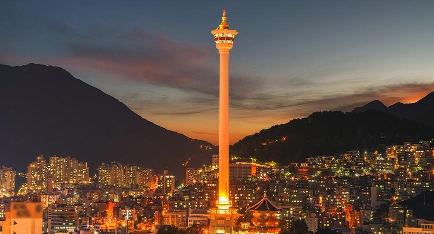 Busan Tour de nuit en Corée du Sud.