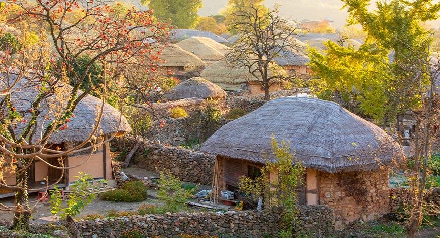 Nakanupseong village folk à Suncheon, Corée du Sud.
