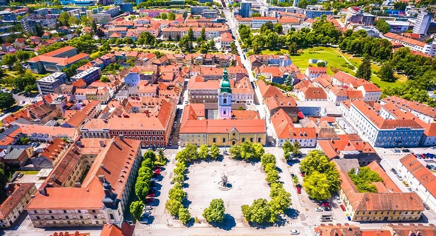 Centre-ville historique de Karlovac, Croatie.