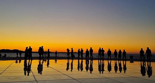 Coucher de soleil, Salutation au Soleil, Zadar, Croatie.