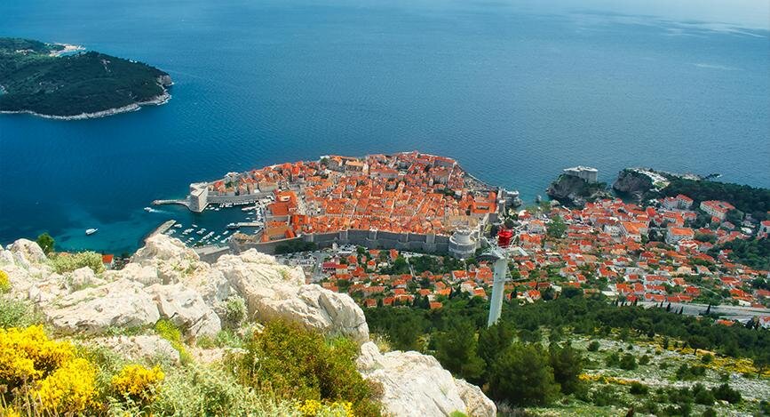 Vu de Dubrovnik en haut du mont Srđ, Croatie