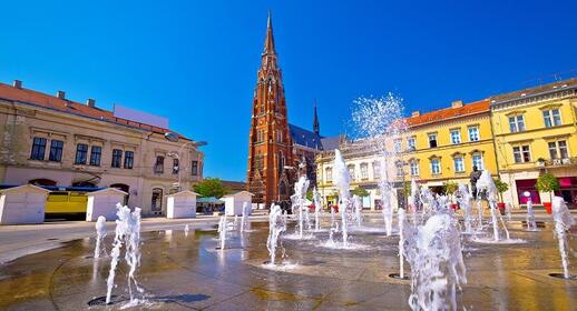 Osijek et vue cathédrale, Slavonie région de Croatie