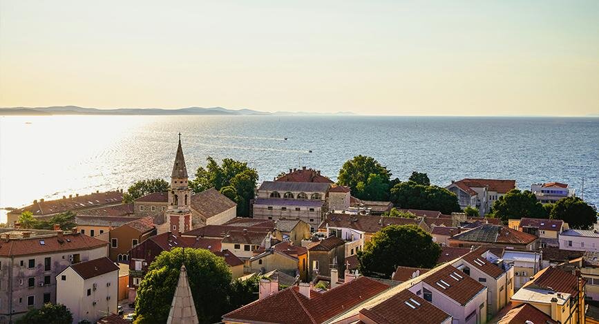 Vue de la ville côtière de Zadar, Croatie
