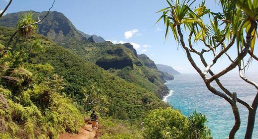 Kalalau Trail, à Kauai, Côte de Na Pali, Hawaï.