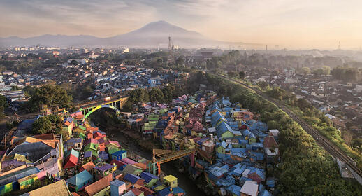 Ville de Malang sur Java en Indonésie