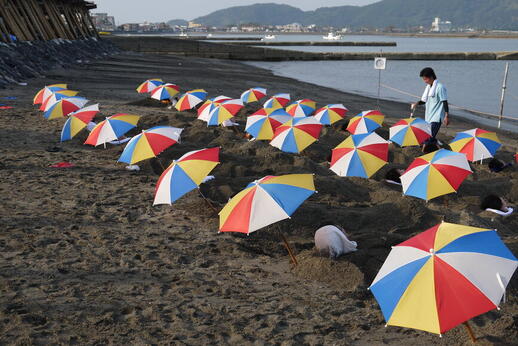 Bain de sable volcanique d'Ibusuki Onsen