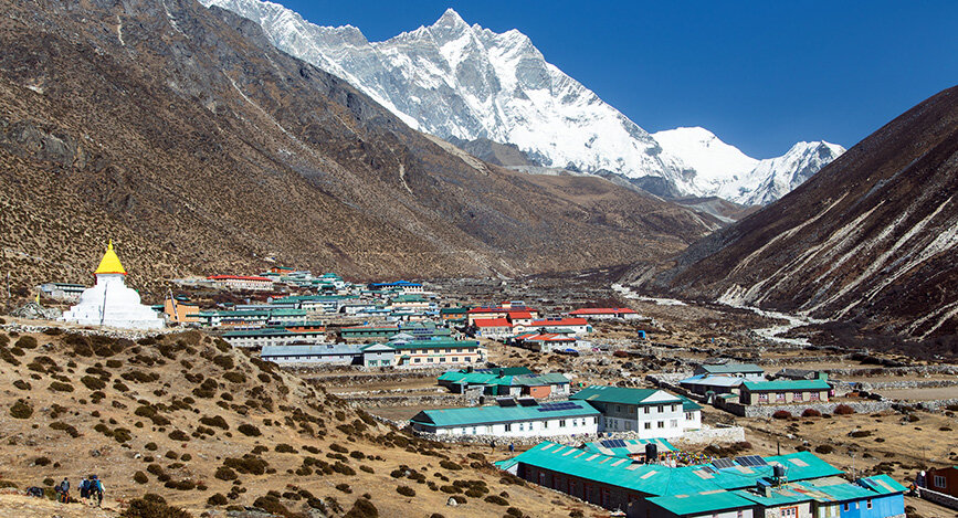 Village de Dingboche dans la vallée du Khumbu au Népal