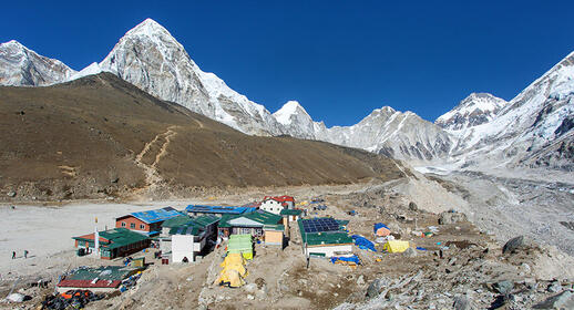 Gorak Shep village dans le haut Khumbu au Népal