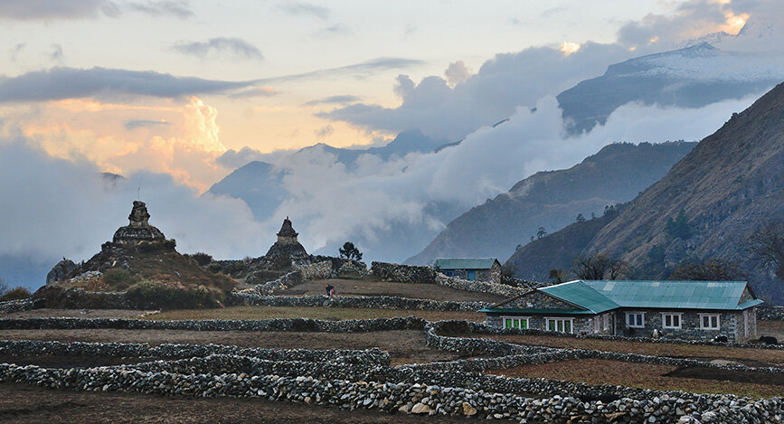 Village de Phortse dans la vallée du Khumbu au Népal
