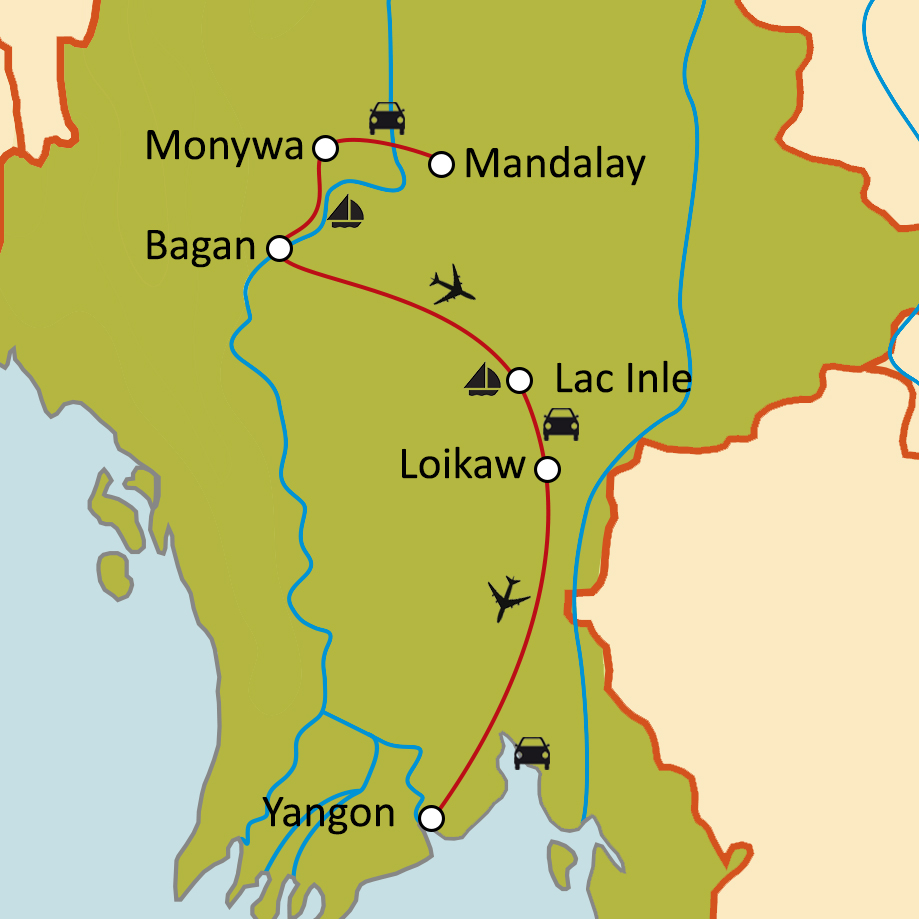 Carte du circuit Couleurs birmanes