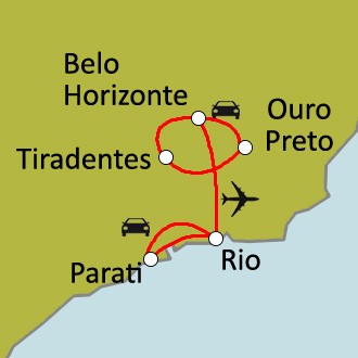 Carte du circuit Brésil colonial au volant