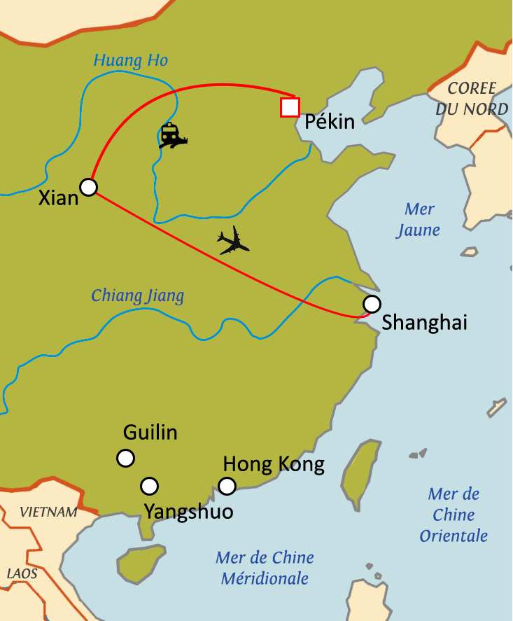 Carte du circuit Escapade chinoise
