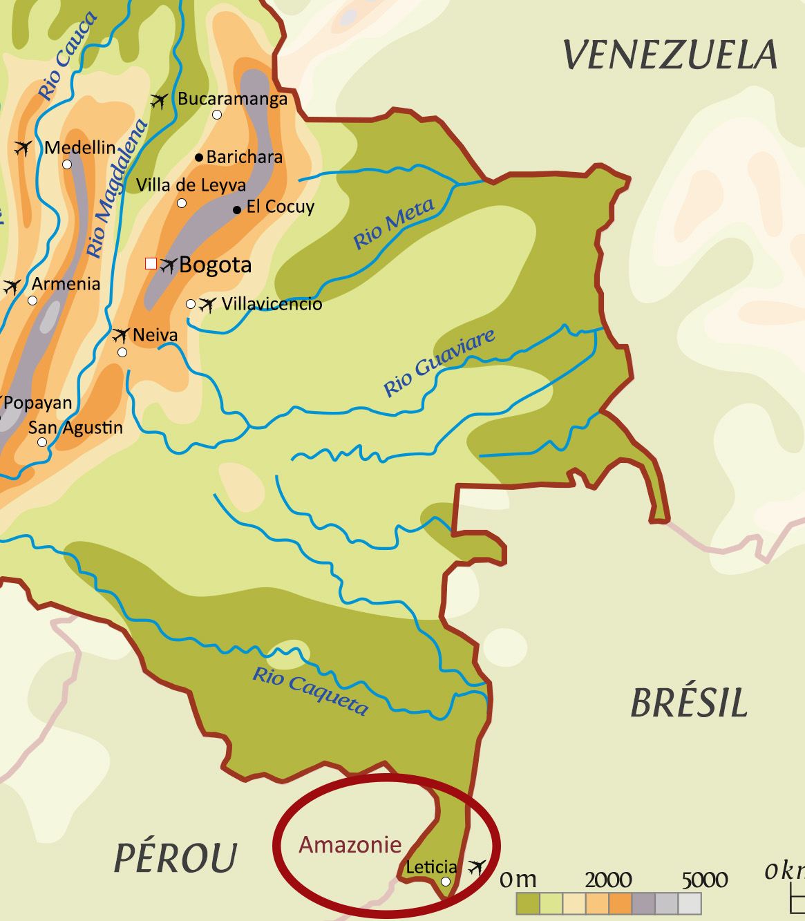 Carte du circuit L'Amazonie Colombienne en Lodge
