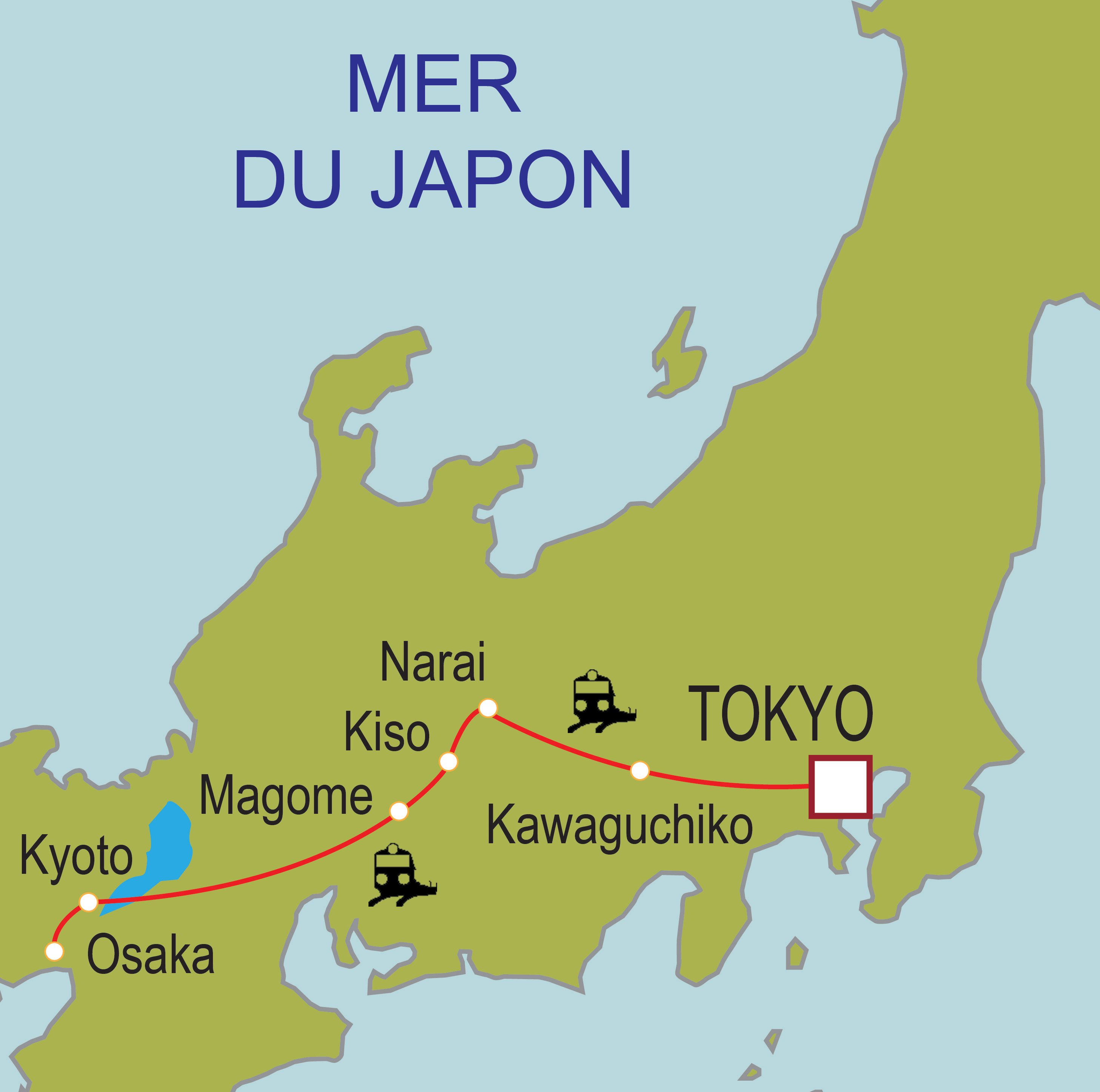 Carte du circuit Aventures au pays du soleil levant