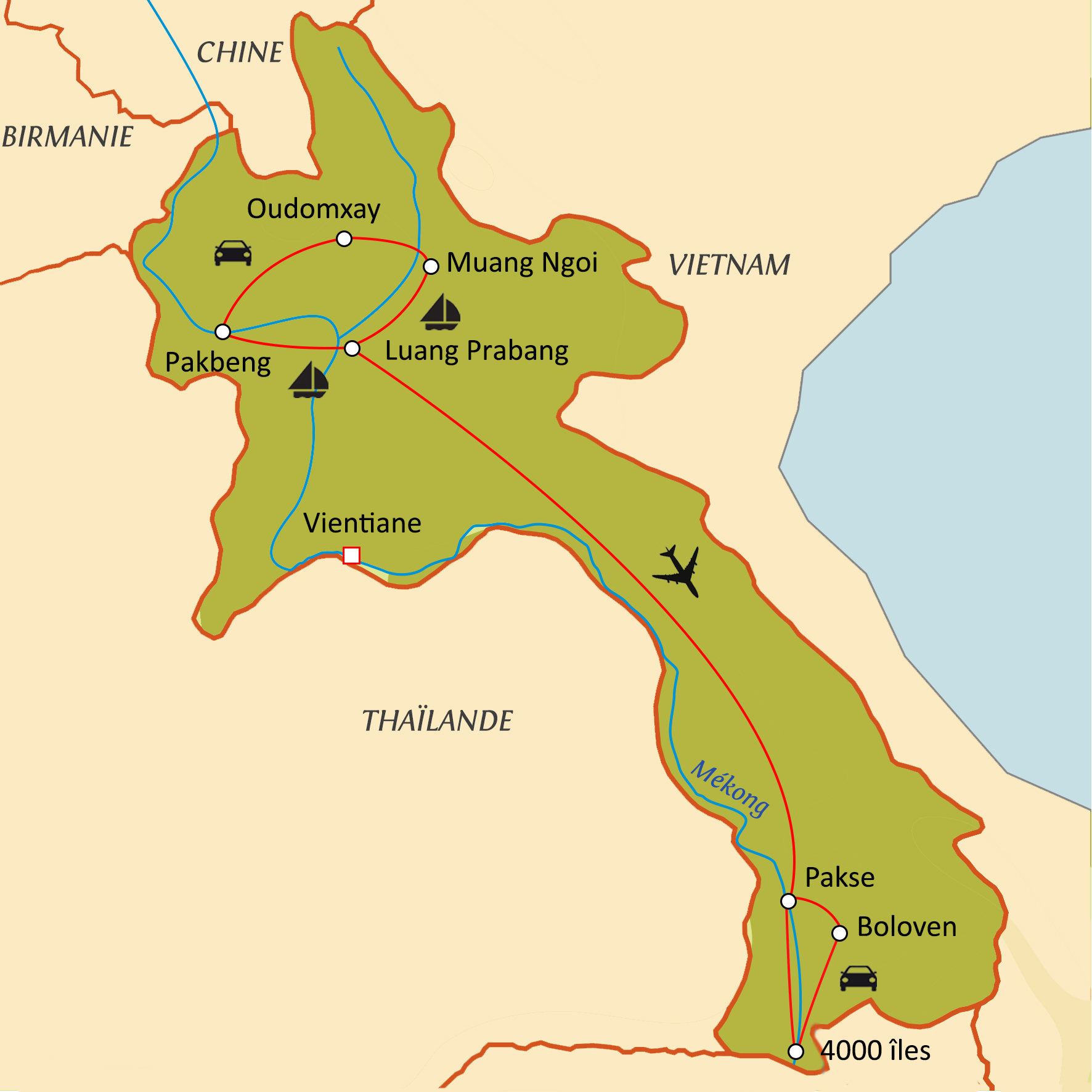 Carte du circuit Villages du Nord et douceur du Sud