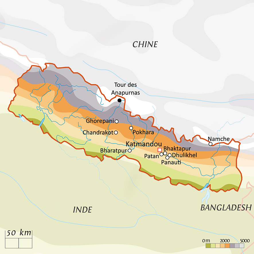 Carte touristique Népal