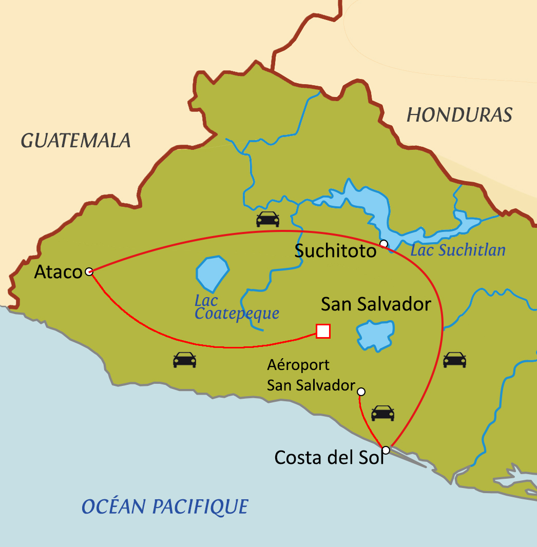 Carte du circuit Trésors du Salvador au volant