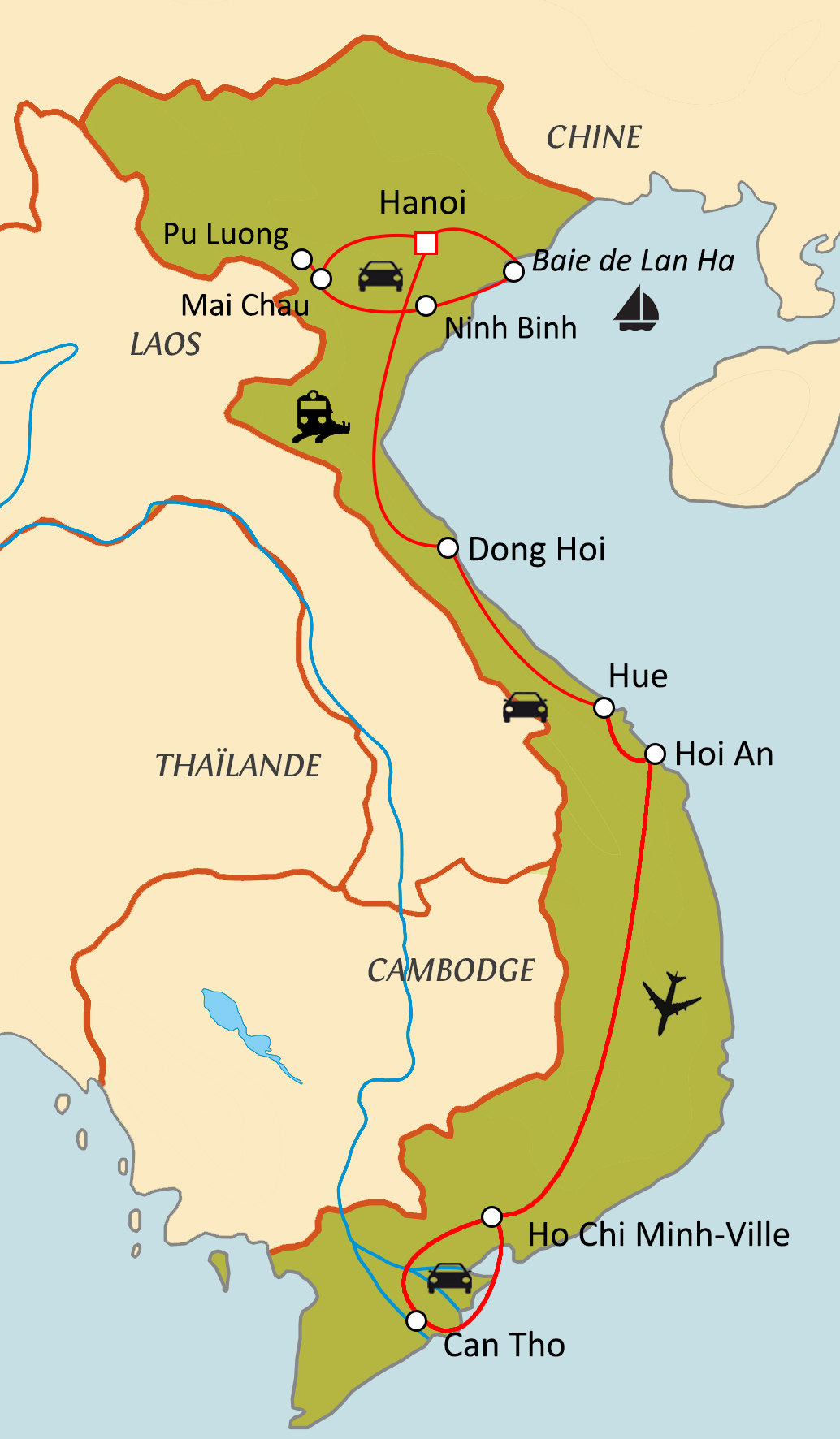 Carte du circuit Vietnam grandeur nature